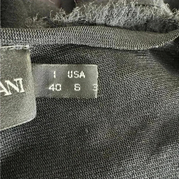 Vintage Armani Black Mesh Midi Dress Size 6 Gothic Romantic Witchy Romantic Goth - Picture 10 of 16